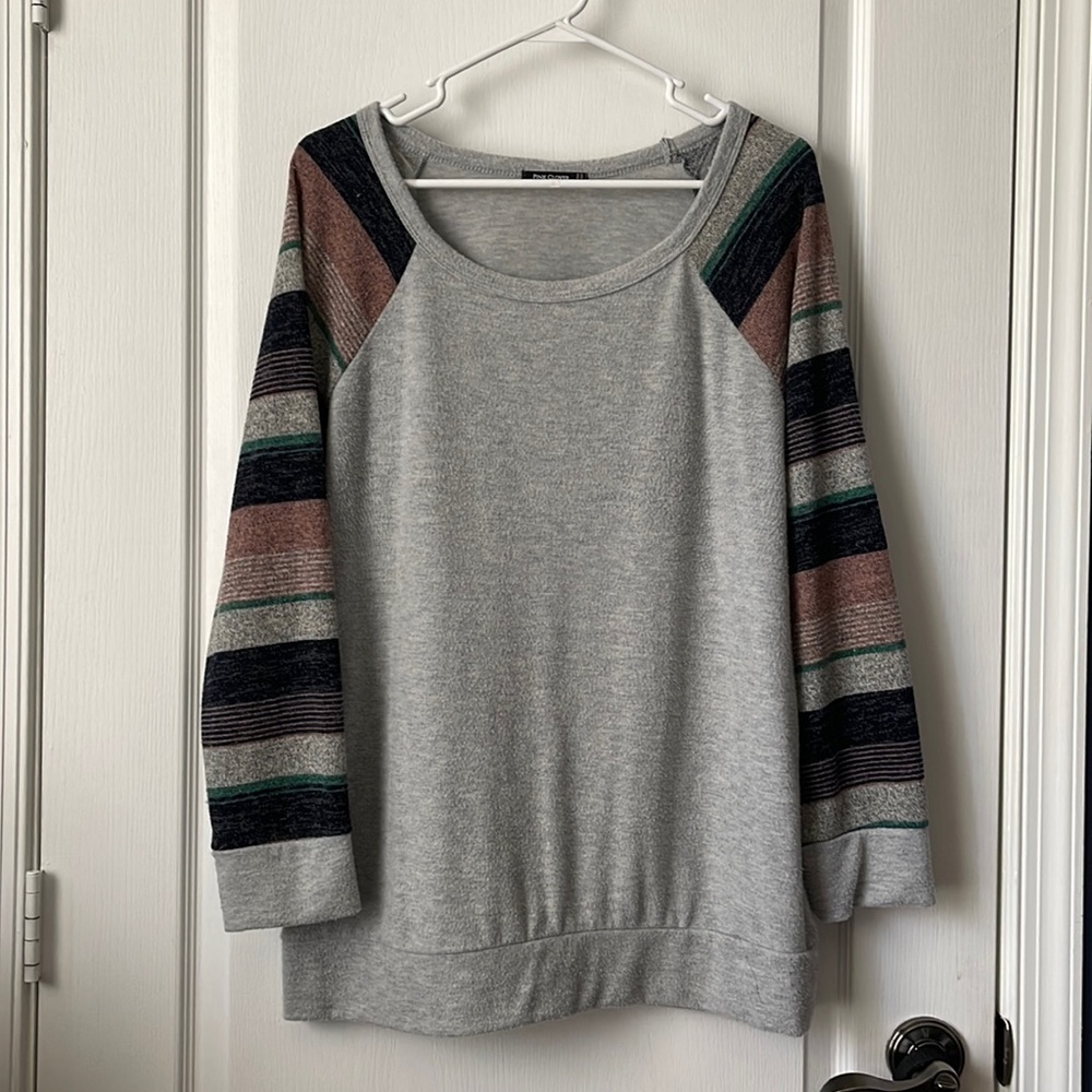 Brooke Brushed Knit Top - Gray